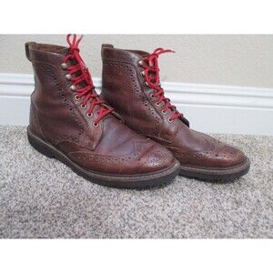 Allen Edmonds Men Long Branch Brown Wingtip Ankle Boot USA Vibram Sz. 10